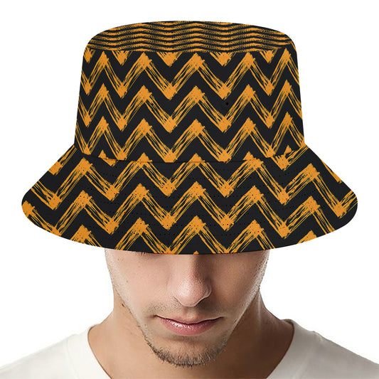 Halloween Chevron Pattern Print Bucket Hat