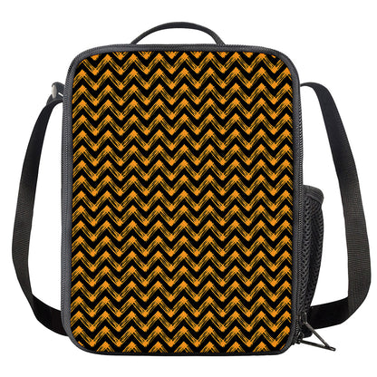 Halloween Chevron Pattern Print Crossbody Lunch Bag