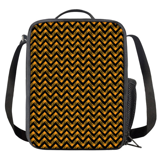 Halloween Chevron Pattern Print Crossbody Lunch Bag