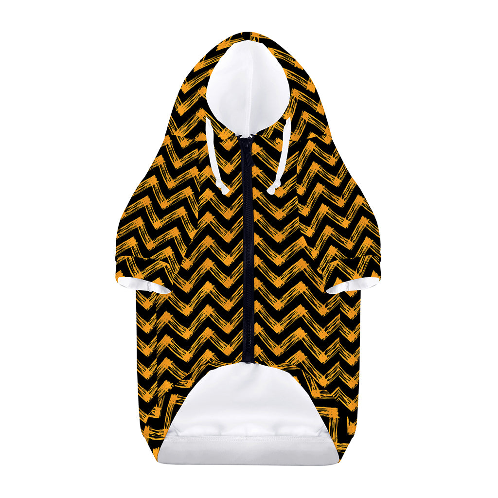 Halloween Chevron Pattern Print Dog Zip Up Hoodie
