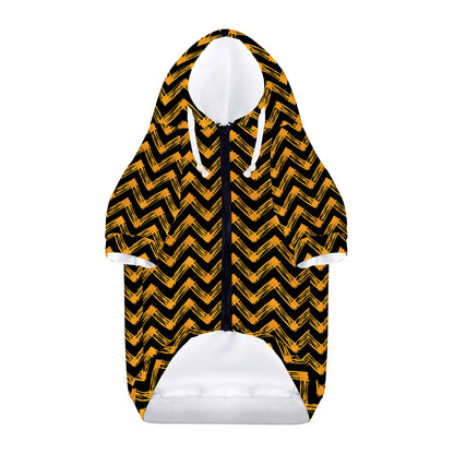 Halloween Chevron Pattern Print Dog Zip Up Hoodie