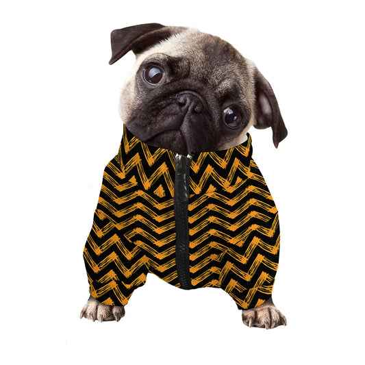 Halloween Chevron Pattern Print Dog Zip Up Jacket