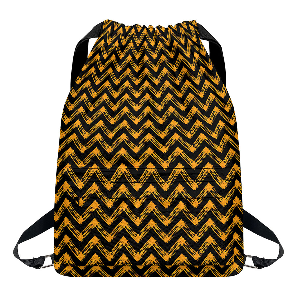 Halloween Chevron Pattern Print Drawstring Backpack