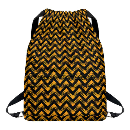 Halloween Chevron Pattern Print Drawstring Backpack