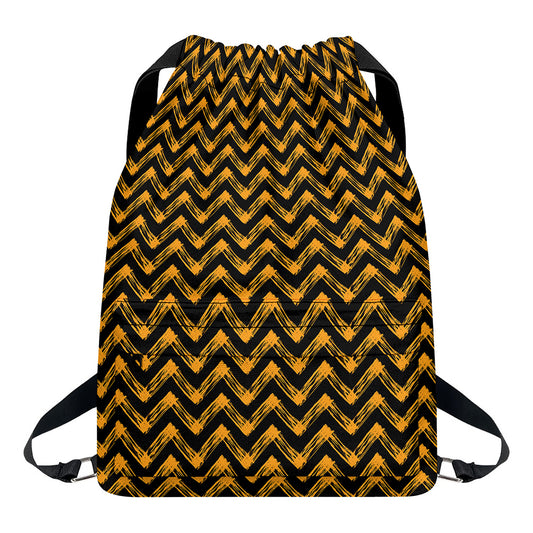 Halloween Chevron Pattern Print Drawstring Backpack