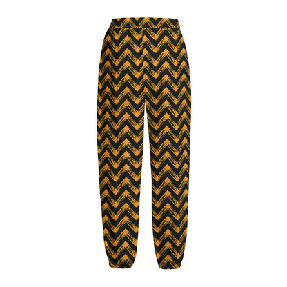 Halloween Chevron Pattern Print Fleece Lined Knit Pants