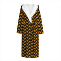 Halloween Chevron Pattern Print Hooded Bathrobe