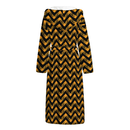 Halloween Chevron Pattern Print Hooded Bathrobe