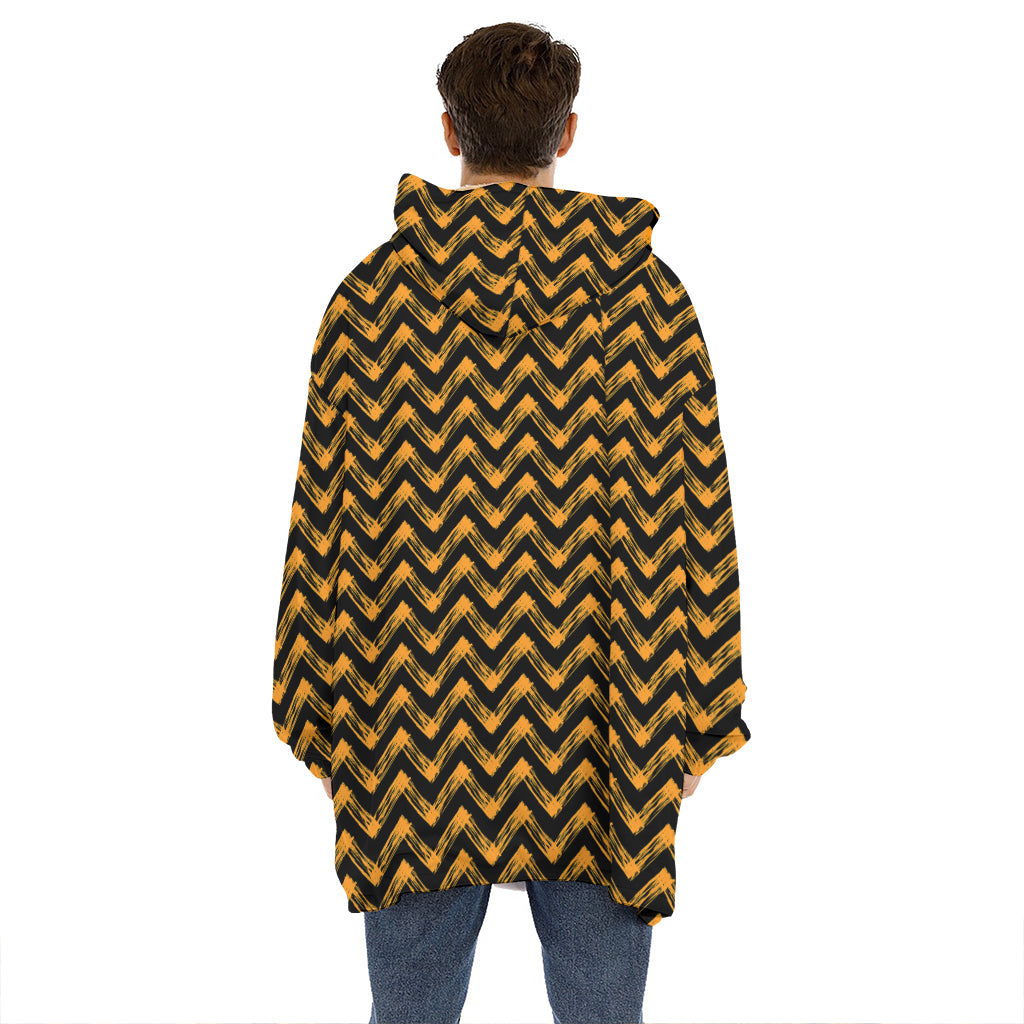 Halloween Chevron Pattern Print Hoodie Blanket