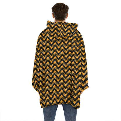 Halloween Chevron Pattern Print Hoodie Blanket