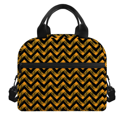 Halloween Chevron Pattern Print Insulated Lunch Bag
