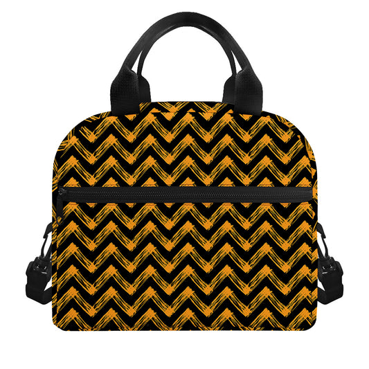 Halloween Chevron Pattern Print Insulated Lunch Bag