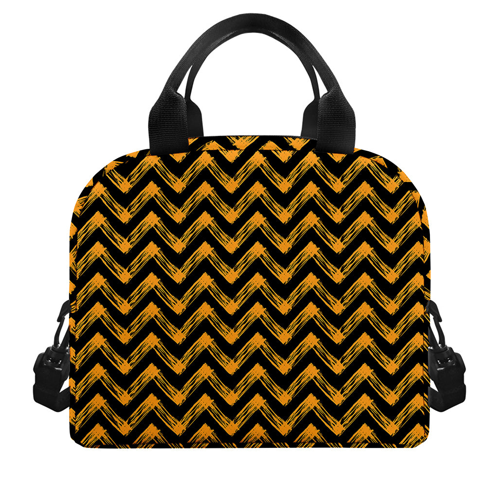 Halloween Chevron Pattern Print Insulated Lunch Bag