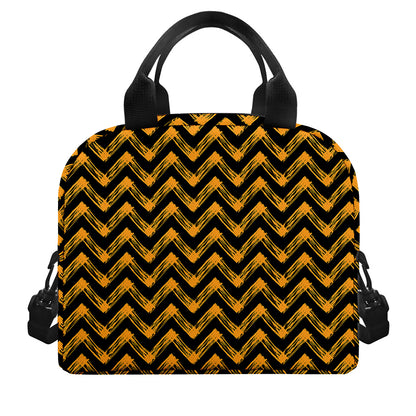 Halloween Chevron Pattern Print Insulated Lunch Bag