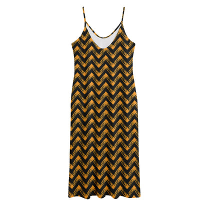 Halloween Chevron Pattern Print Jersey Midi Cami Dress