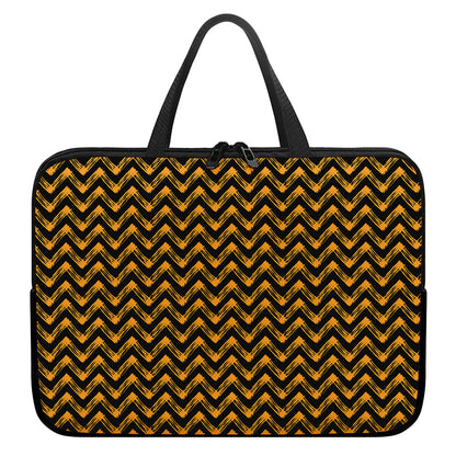 Halloween Chevron Pattern Print Laptop Sleeve With Handle