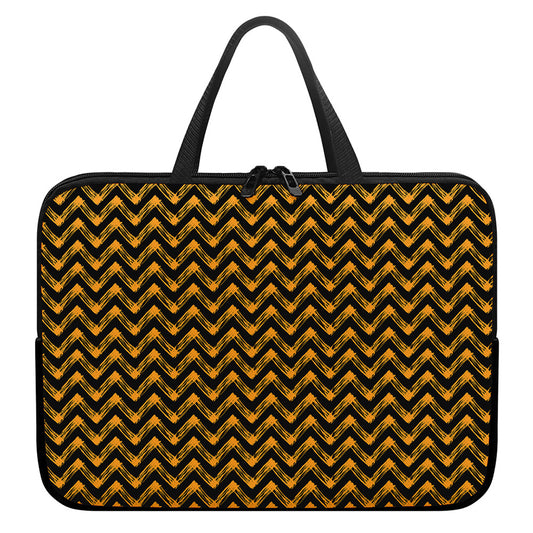 Halloween Chevron Pattern Print Laptop Sleeve With Handle