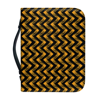 Halloween Chevron Pattern Print Leather Bible Cover