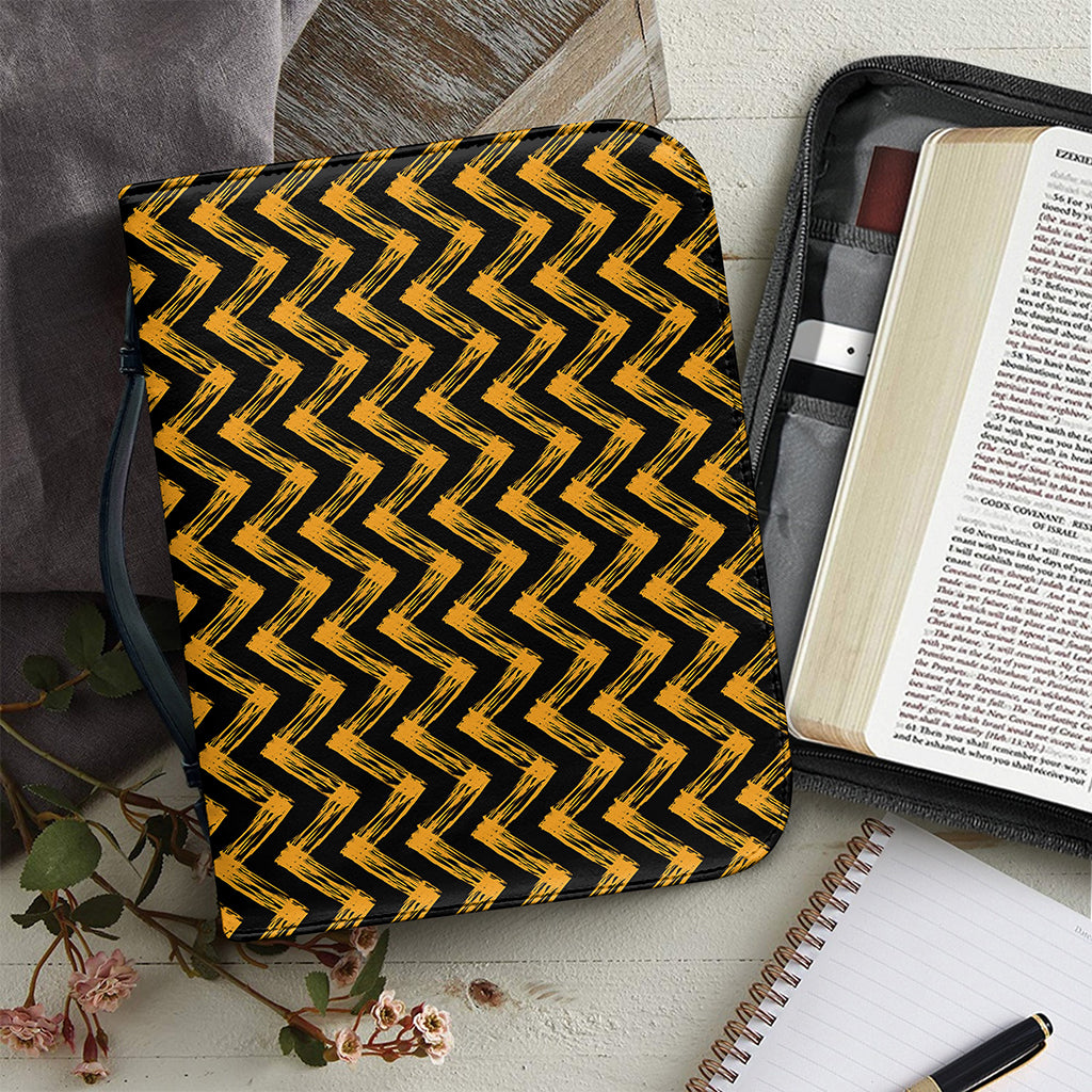 Halloween Chevron Pattern Print Leather Bible Cover