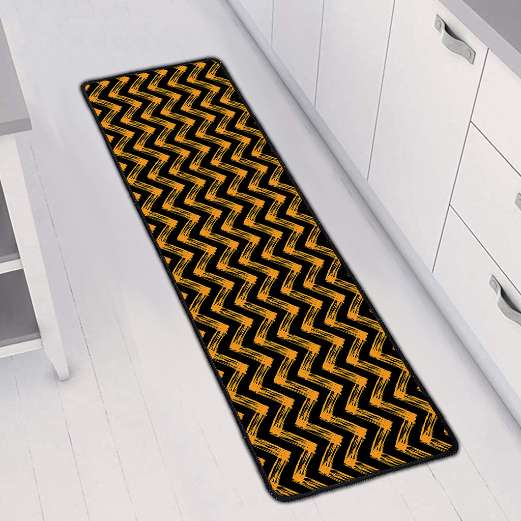 Halloween Chevron Pattern Print Long Kitchen Mat