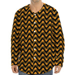 Halloween Chevron Pattern Print Long Sleeve Baseball Jersey