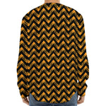 Halloween Chevron Pattern Print Long Sleeve Baseball Jersey