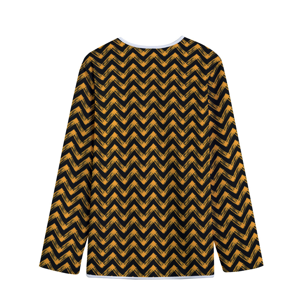 Halloween Chevron Pattern Print Long Sleeve Short Coat