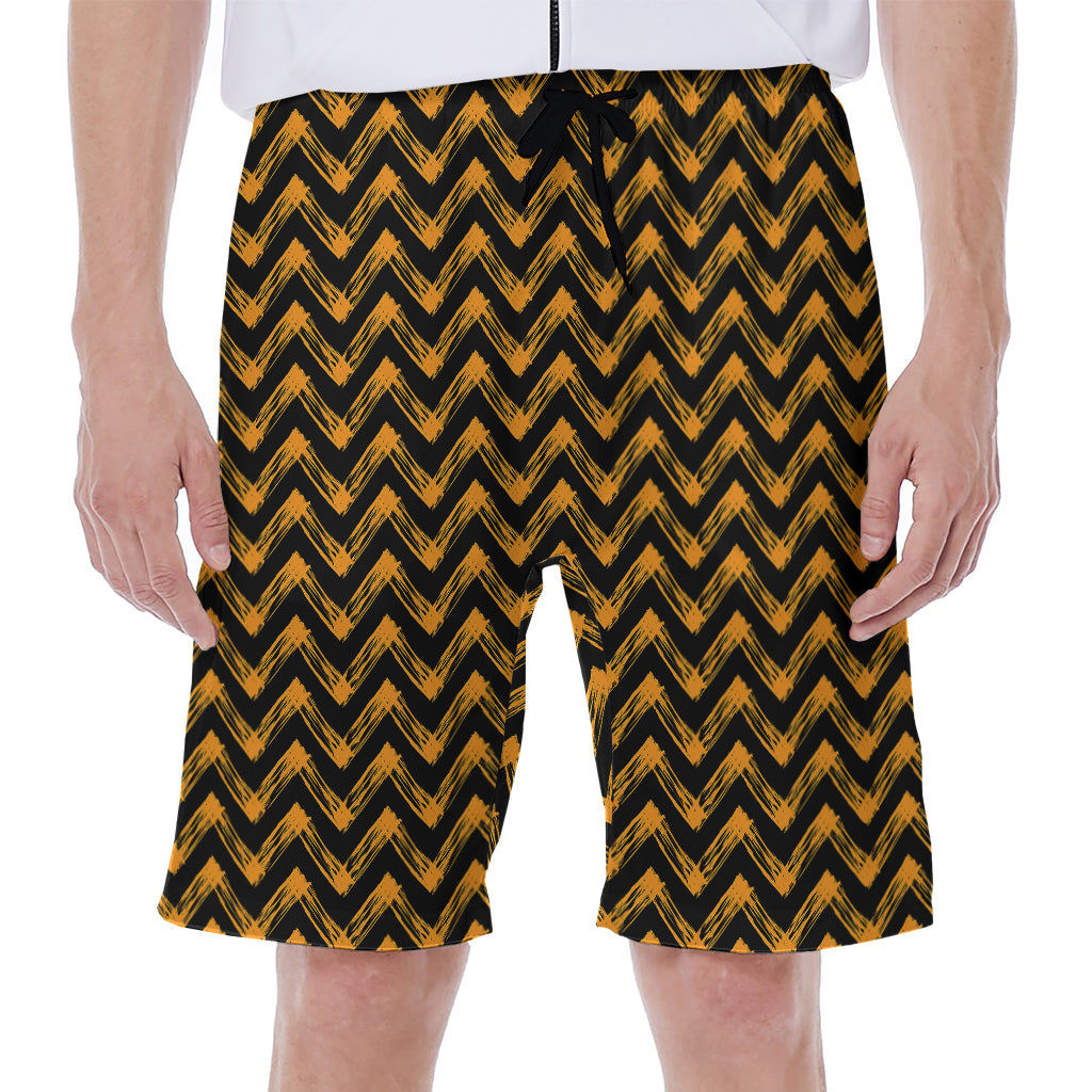 Halloween Chevron Pattern Print Men's Beach Shorts