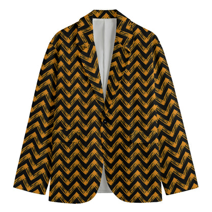 Halloween Chevron Pattern Print Men's Blazer