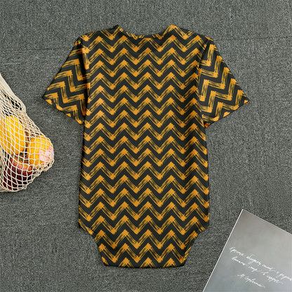 Halloween Chevron Pattern Print Men's Bodysuit