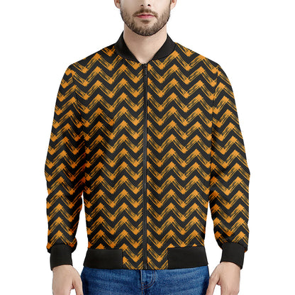 Halloween Chevron Pattern Print Men's Bomber Jacket