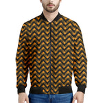 Halloween Chevron Pattern Print Men's Bomber Jacket