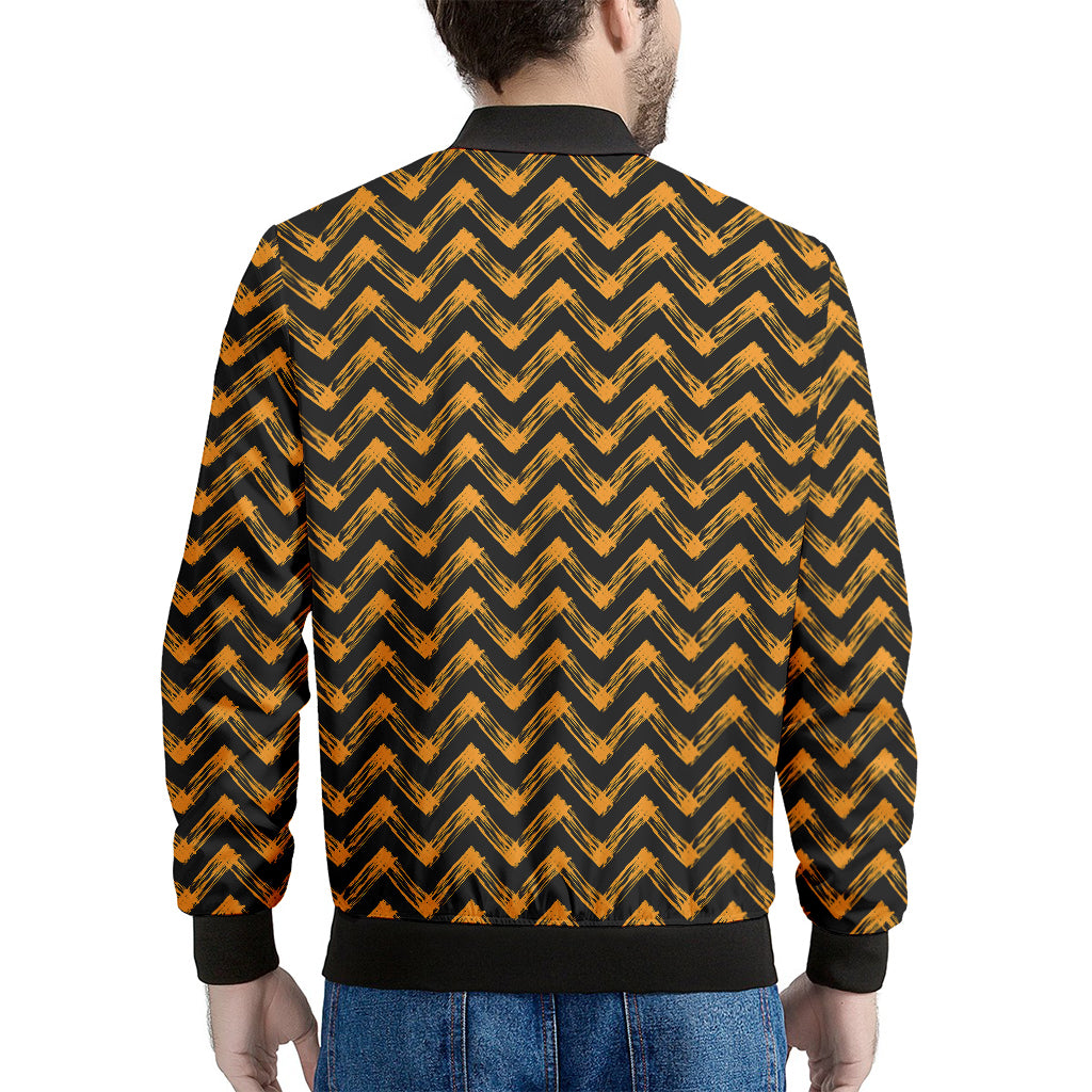 Halloween Chevron Pattern Print Men's Bomber Jacket