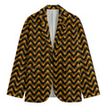 Halloween Chevron Pattern Print Men's Cotton Blazer