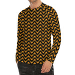 Halloween Chevron Pattern Print Men's Long Sleeve Rash Guard