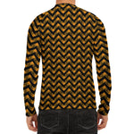 Halloween Chevron Pattern Print Men's Long Sleeve Rash Guard