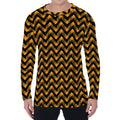 Halloween Chevron Pattern Print Men's Long Sleeve T-Shirt