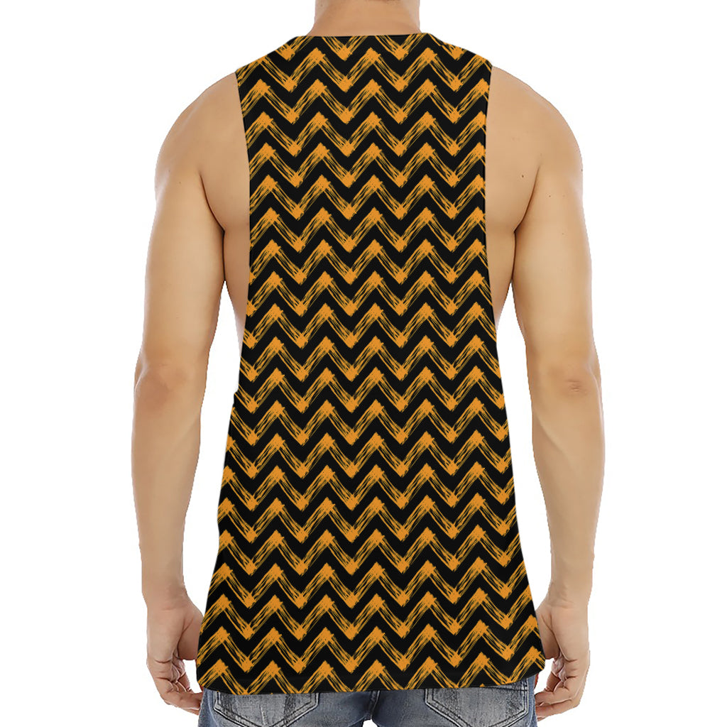 Halloween Chevron Pattern Print Men's Muscle Tank Top