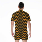 Halloween Chevron Pattern Print Men's Rompers