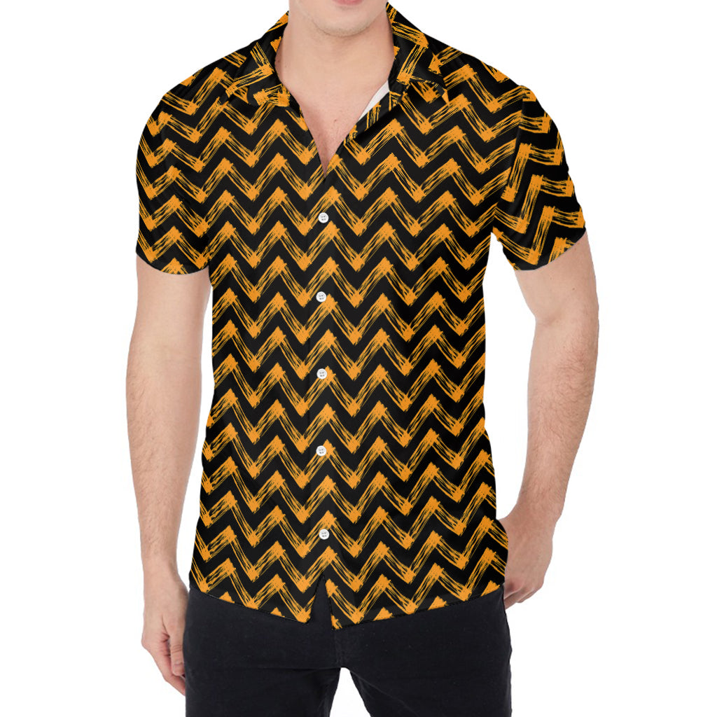 Halloween Chevron Pattern Print Men's Shirt