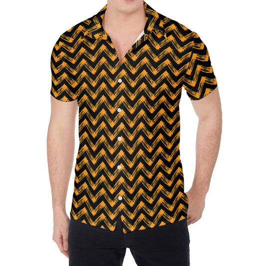 Halloween Chevron Pattern Print Men's Shirt