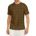 Halloween Chevron Pattern Print Men's Short Sleeve Rash Guard