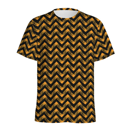 Halloween Chevron Pattern Print Men's Sports T-Shirt