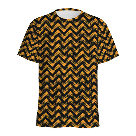 Halloween Chevron Pattern Print Men's Sports T-Shirt