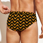 Halloween Chevron Pattern Print Men's Swim Briefs