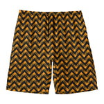 Halloween Chevron Pattern Print Men's Swim Trunks