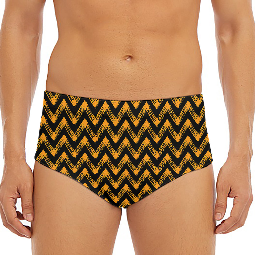 Halloween Chevron Pattern Print Men's Triangle Swim Briefs