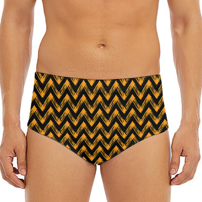 Halloween Chevron Pattern Print Men's Triangle Swim Briefs