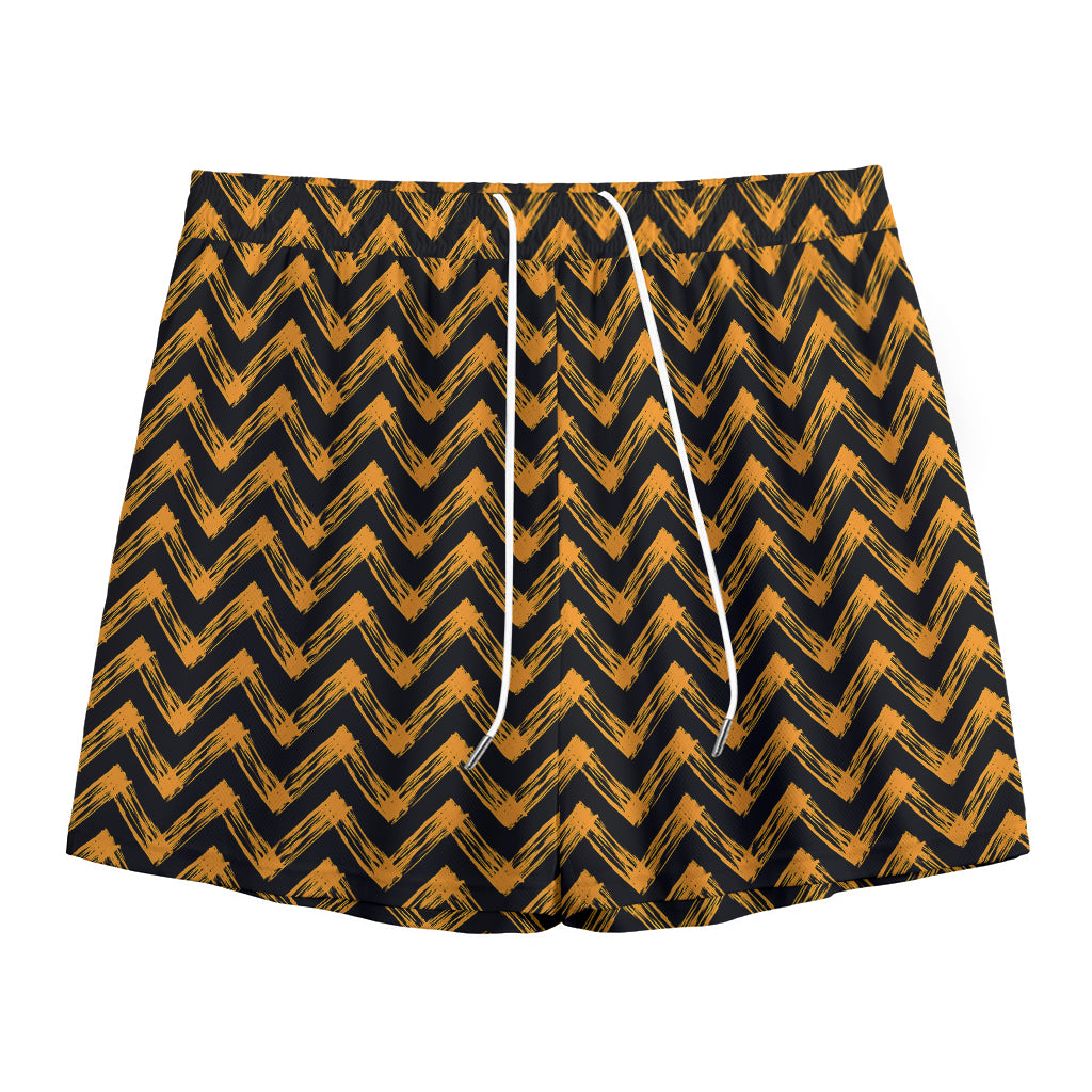 Halloween Chevron Pattern Print Mesh Shorts