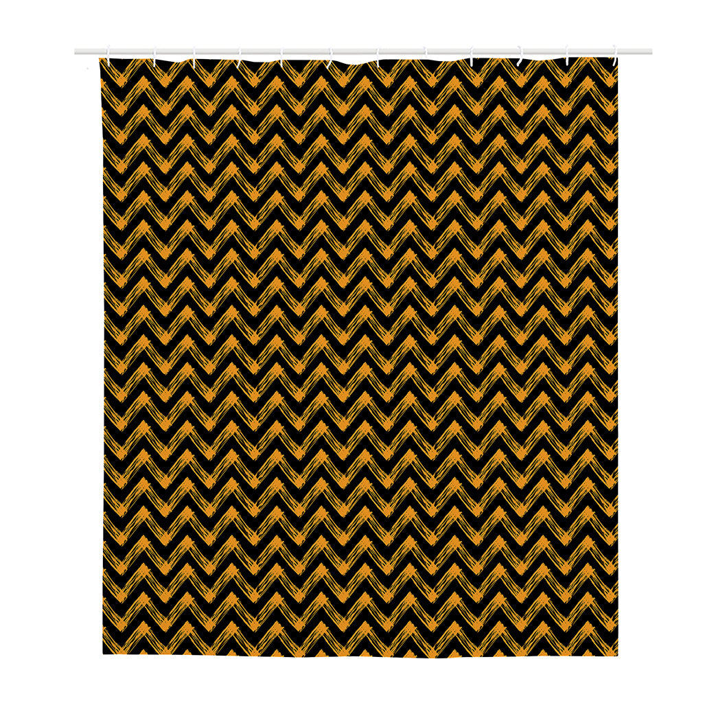 Halloween Chevron Pattern Print Polyester Shower Curtain